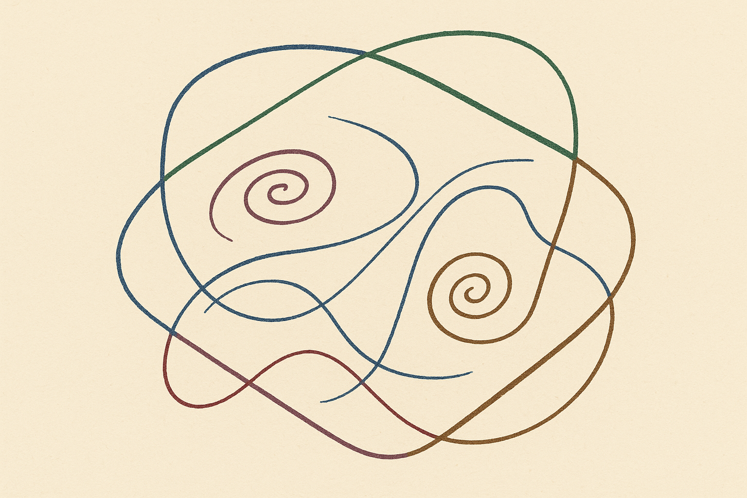 Phase space diagram — internal representation trajectories under increasing sensory bandwidth
