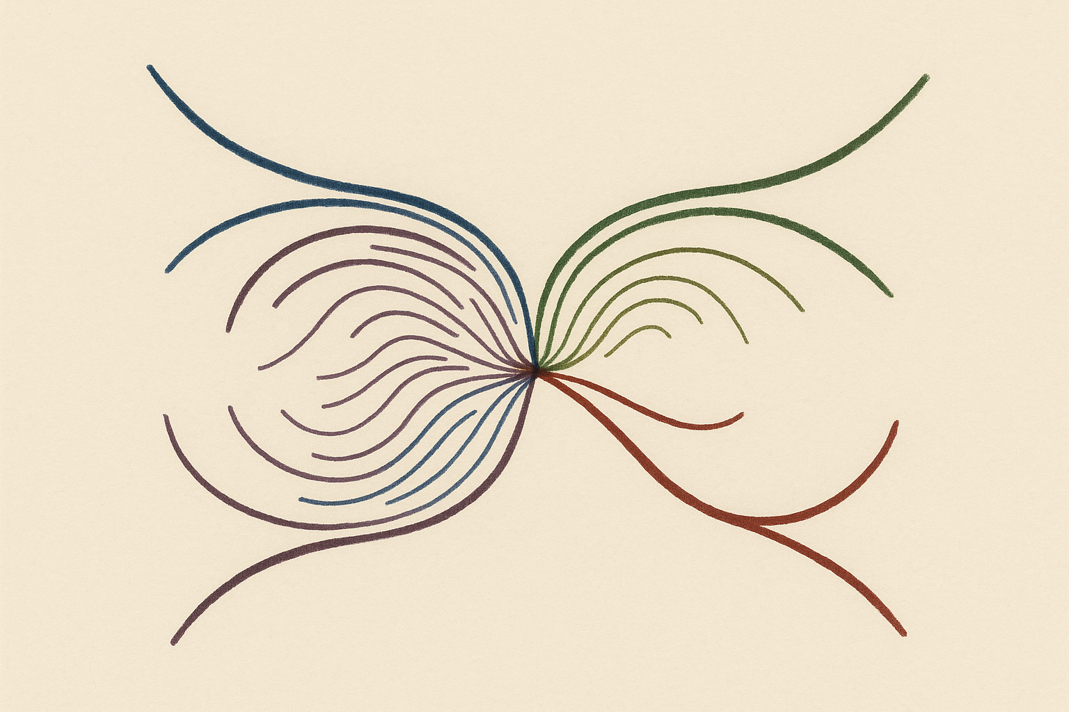 Phase space diagram — internal representation trajectories under increasing sensory bandwidth