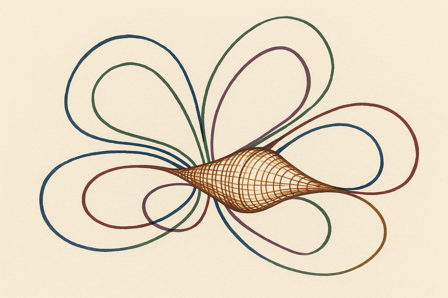 Phase space diagram — internal representation trajectories under increasing sensory bandwidth